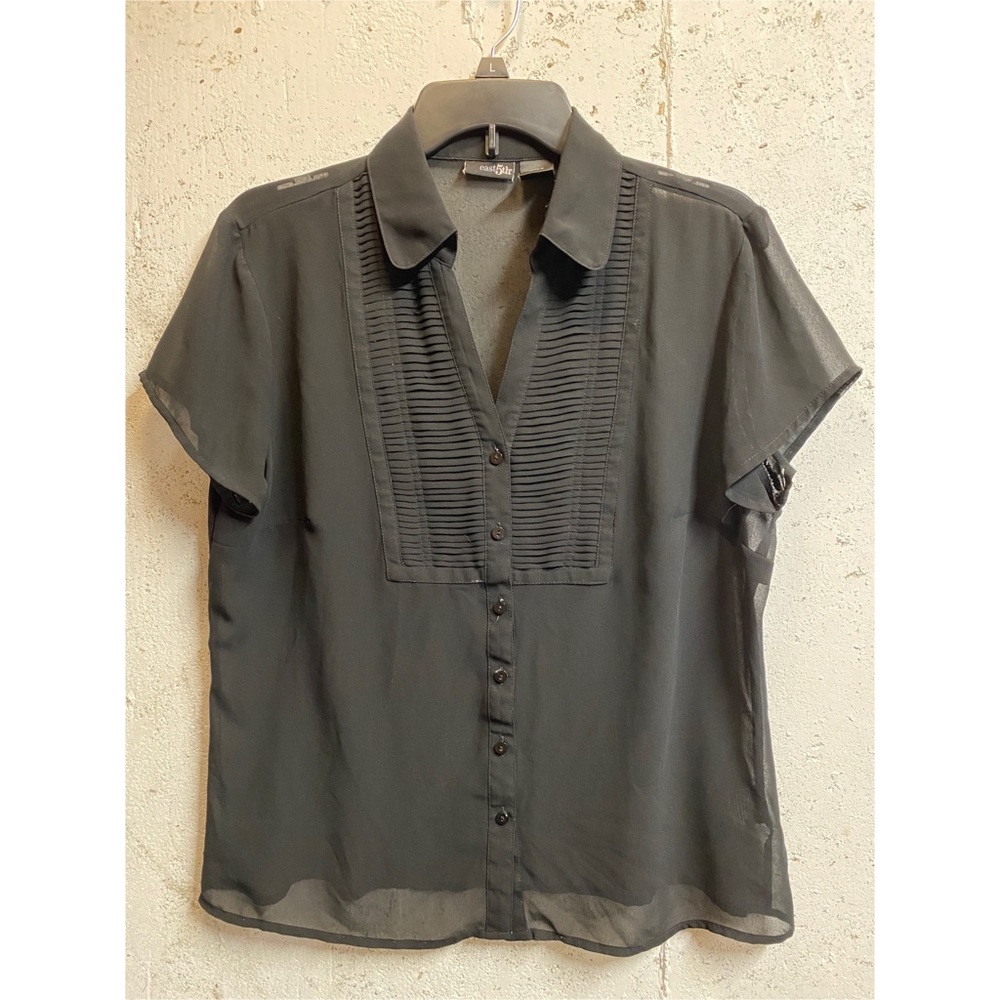 Pleated Black Blouse
